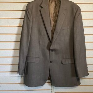 Ralph‎ Lauren Dillard's 44L Brown Houndstooth 100% Wool Blazer Jacket Men's